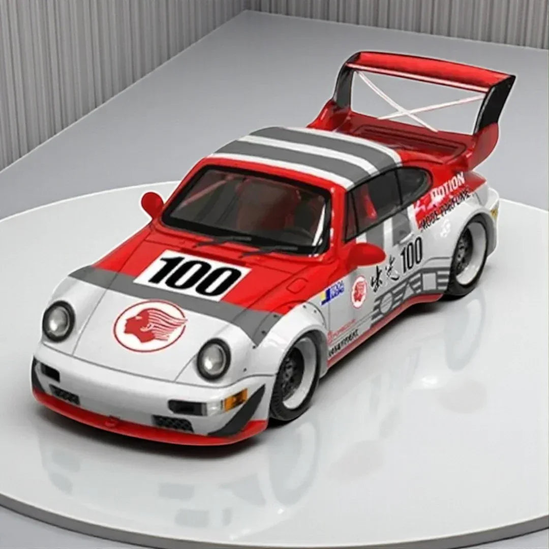 BSC 1:64 Porsche RWB 964 Racing #100 SCALE DIECAST CAR MODEL BY BSC MODEL– ( WITH FIGURE )
