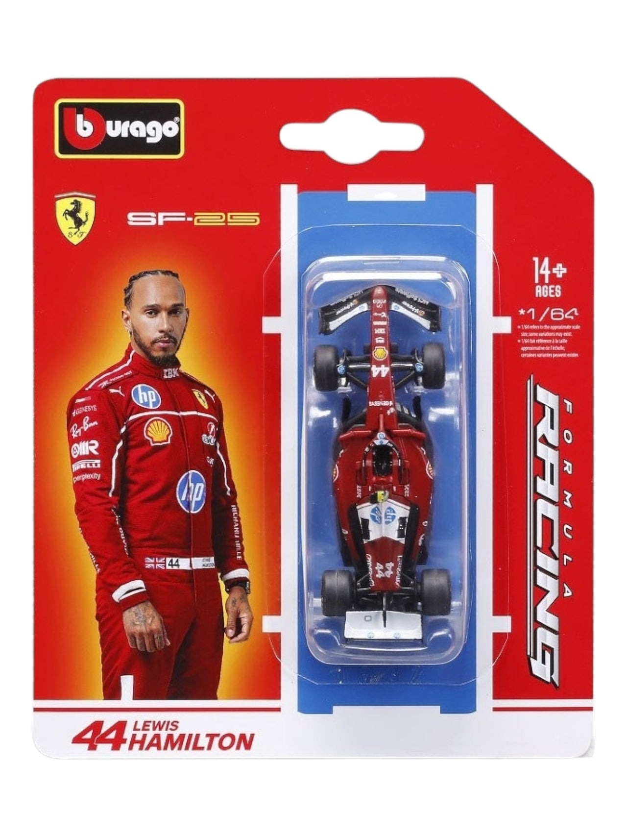 Bburago 1:64 Ferrari SF-25 #44 Lewis Hamilton – Official Formula Racing Diecast Model Car