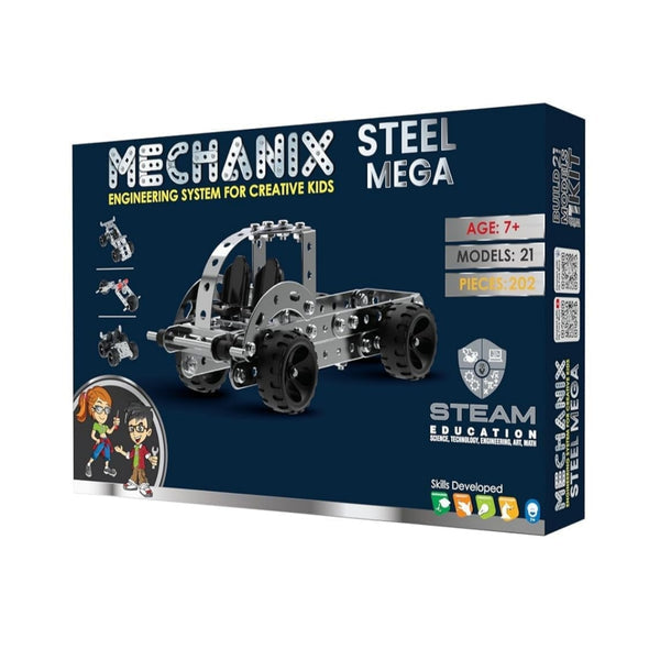 Zephyr Mechanix Steel Mega 202-Piece Metal Construction Kit – 21 Models, STEAM Engineering Toy, Ages 7+