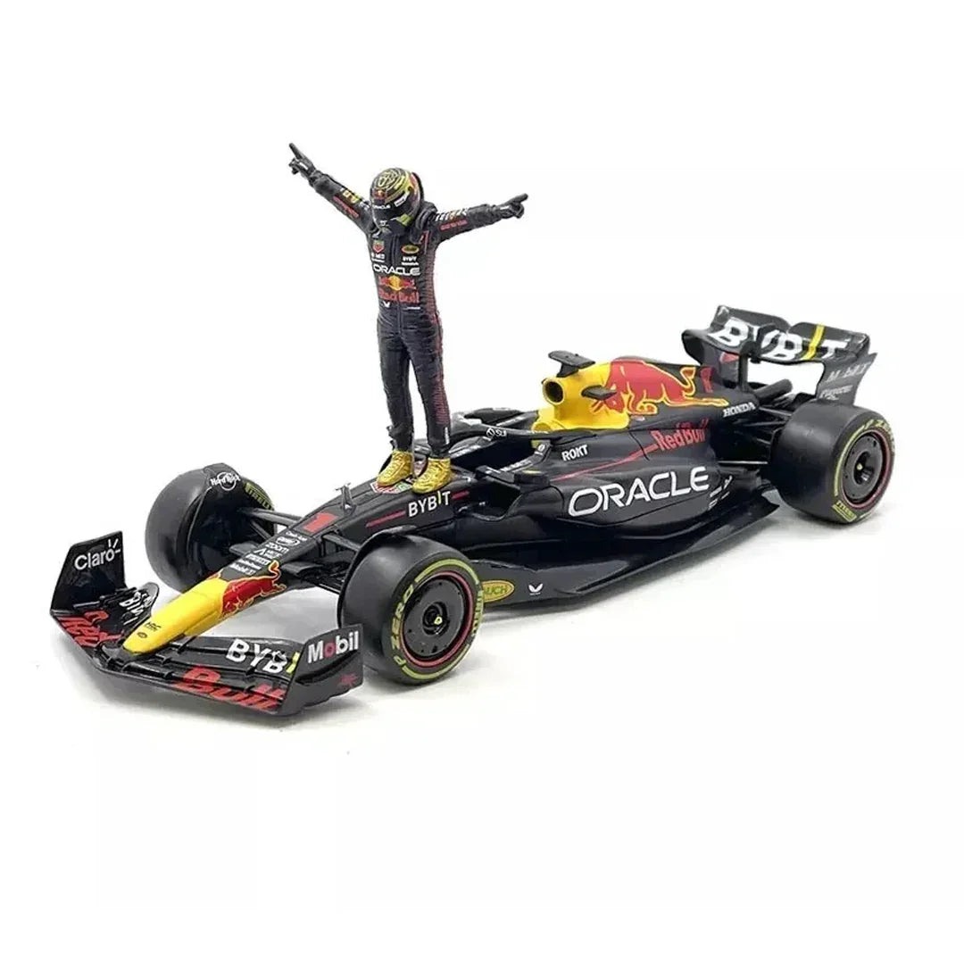 Bburago 1:24 Red Bull RB19 – Max Verstappen Diecast Car with Victory Figurine