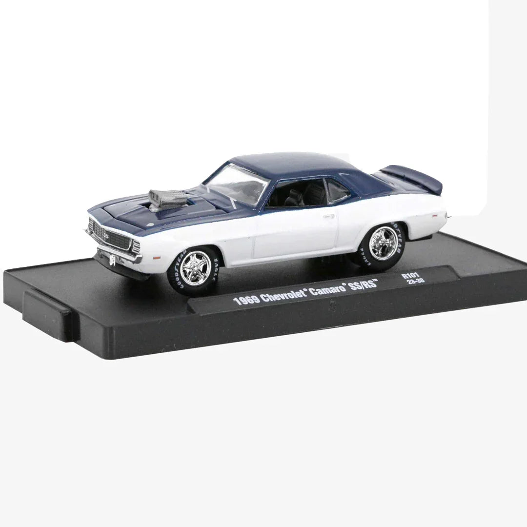 M2 Machines 1969 Chevrolet Camaro SS/RS 1:64 Die-Cast Muscle Car with Display Base