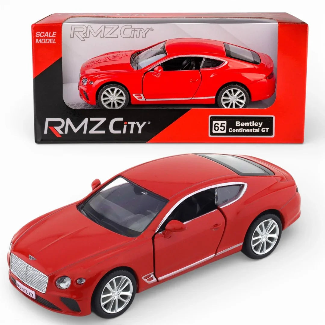 RMZ City 1:36 Bentley Continental GT Diecast Model Car – Opening Doors, Metal Body Luxury Coupe (Red & Blue Variants)