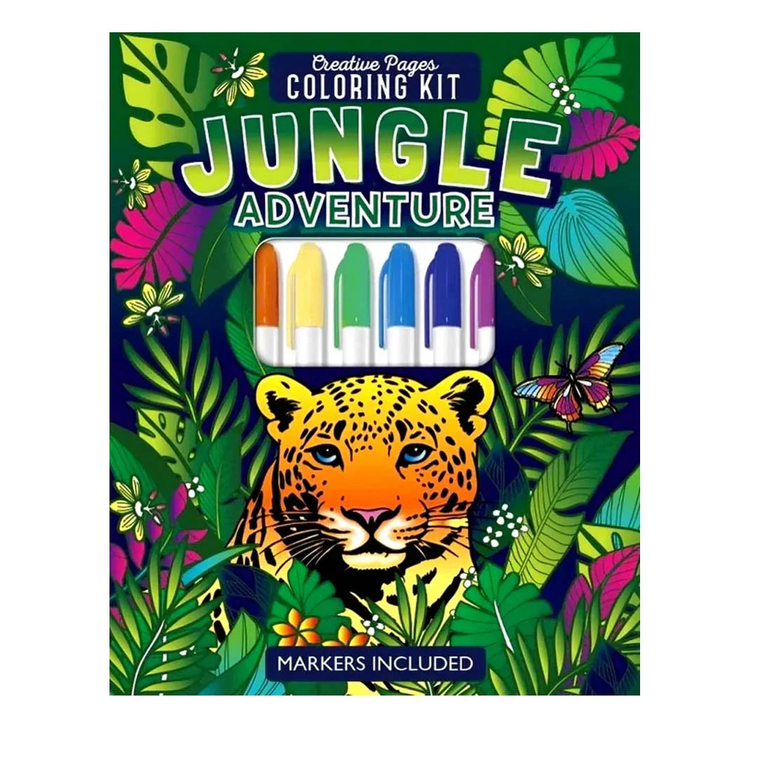 Creative Pages Coloring Kit: Jungle Adventure – Unleash Your Wild Side! (By Page Publication) - Jaiman Toys