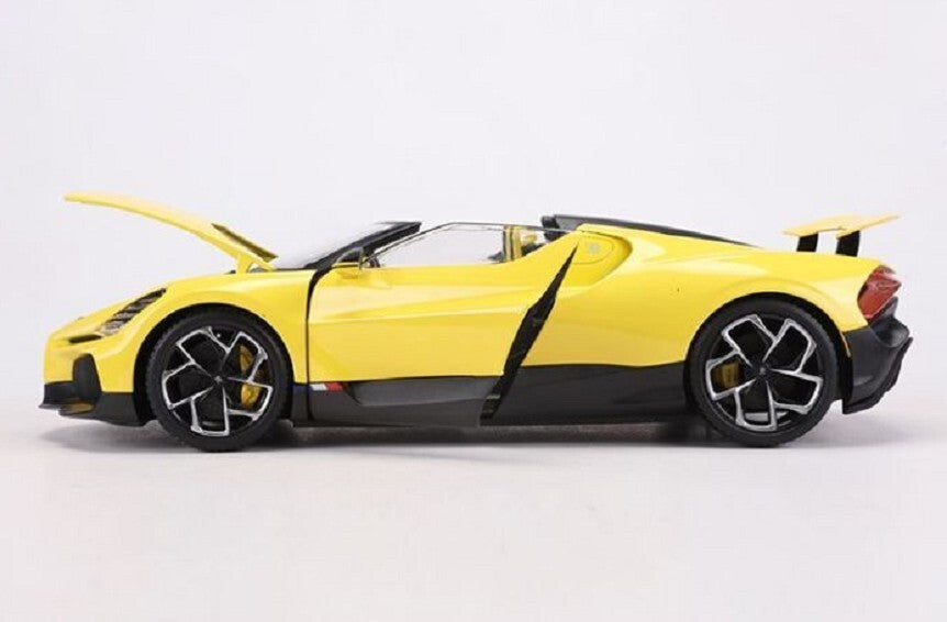 Bburago Bugatti Mistral 1:18 Die-Cast Model Car | Yellow Roadster | Premium Collector's Edition