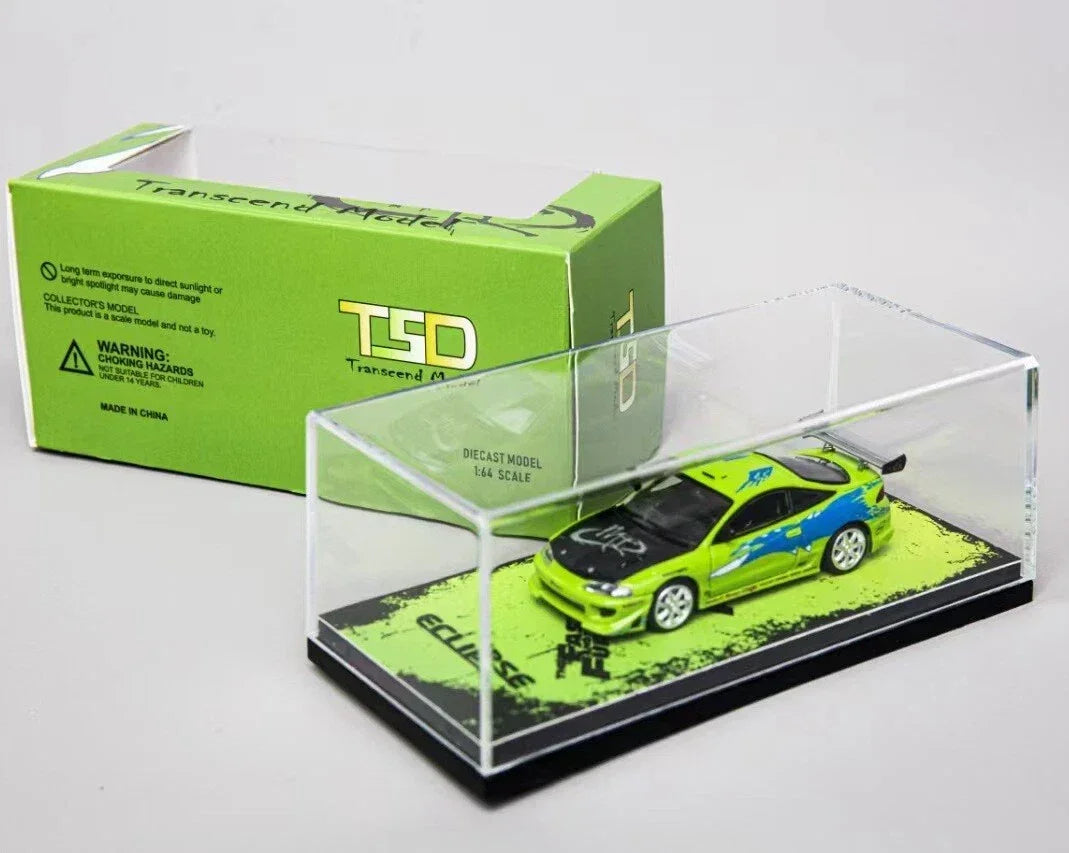 Transcend 1:64 Mitsubishi Green 1995 Eclipse Diecast Model Car