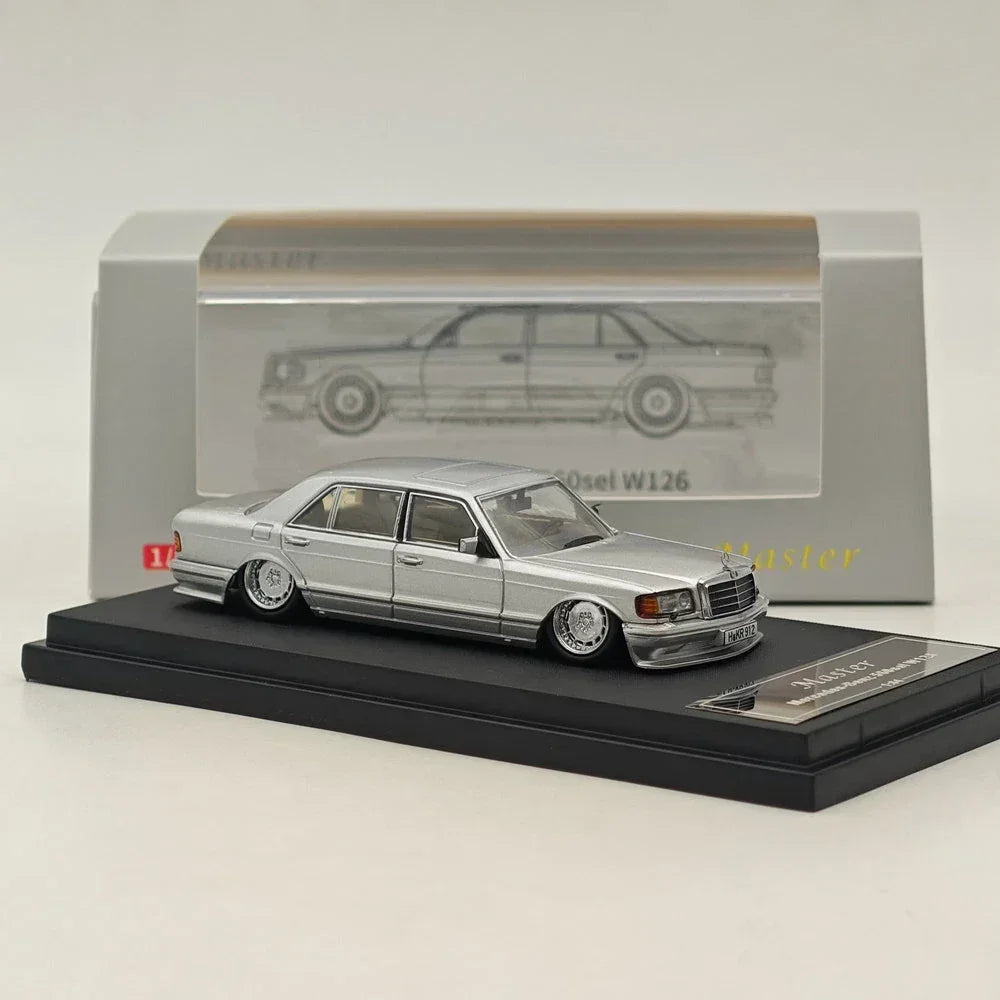 MASTER 1:64 MERCEDES BENZ 560SEL W126 Silver Diecast Car 6Gen