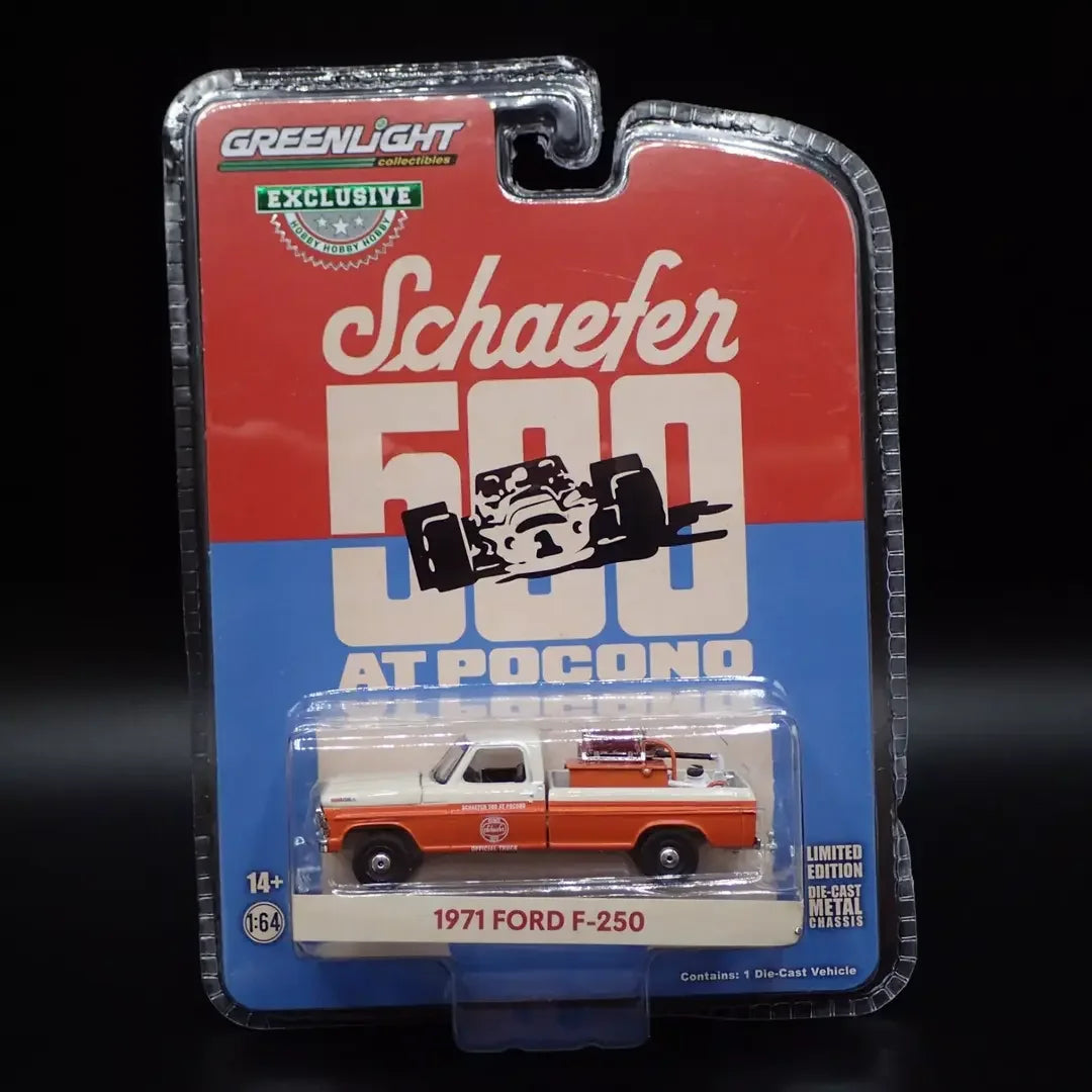 Greenlight Hobby Exclusive 1:64 – 1971 Ford F-250 “Schaefer 500 at Pocono” Official Truck | Die-Cast Collectible Model
