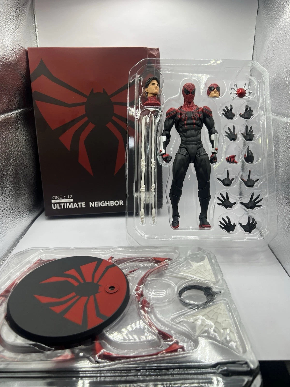 Mess Toys 1/12 Ultimate Neighbor Spider-Man Figure | Premium Articulated Action Figure with Accessories | Collectible Marvel Superhero Toy