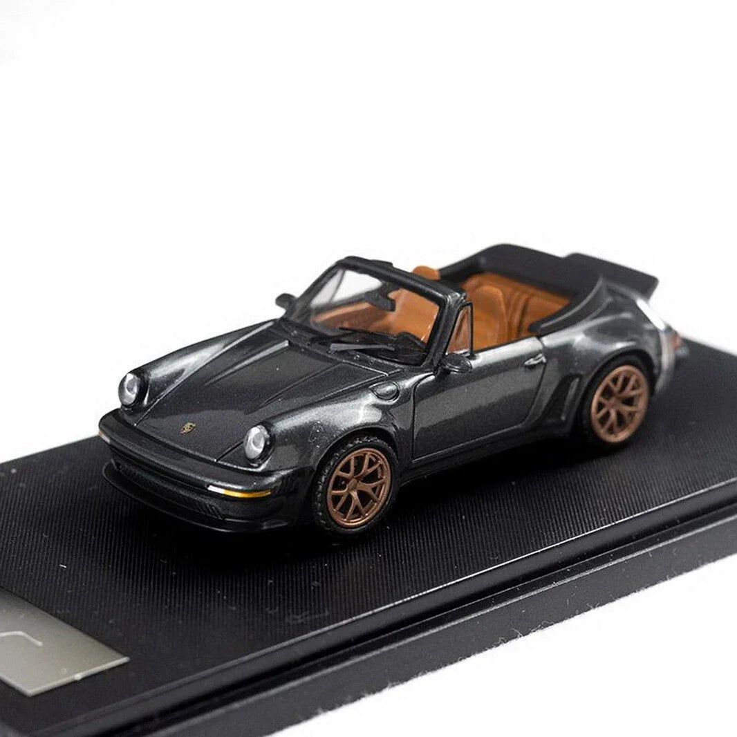 Rhino Model 1:64 Porsche Scale Singer 930 Turbo Study Cabriolet Convertible – Grey Diecast Car Model - Jaiman Toys