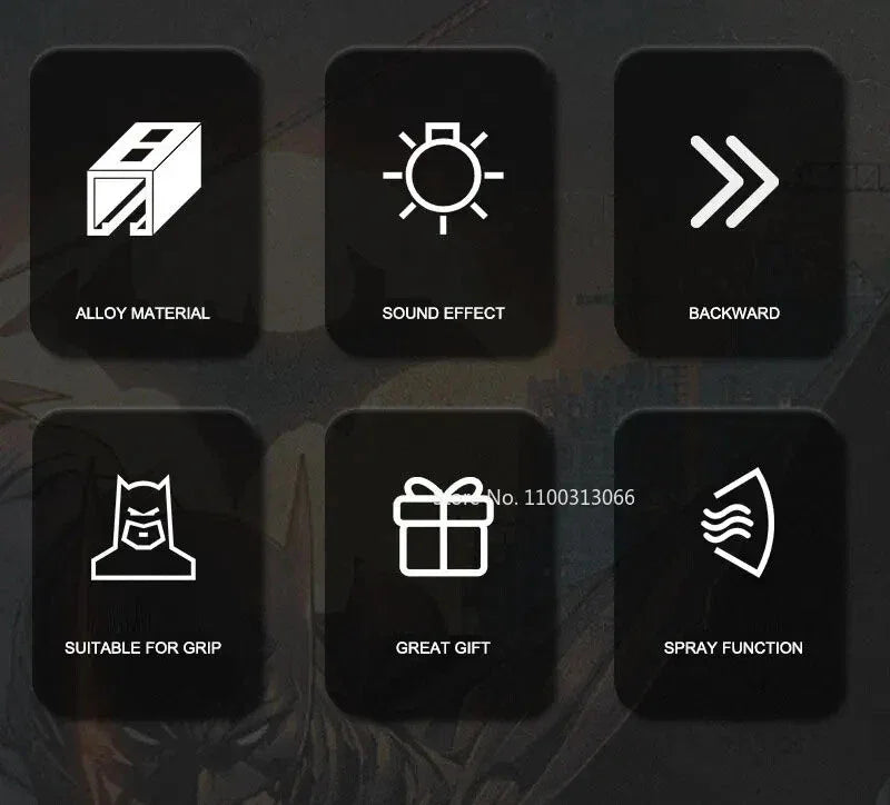 Joy Junction 1:24 Scale 1989 Batmobile Diecast Alloy Car Model – Black Finish | -Go Lights & Sound, Spray Effect, Shock Absorption (JJ211)