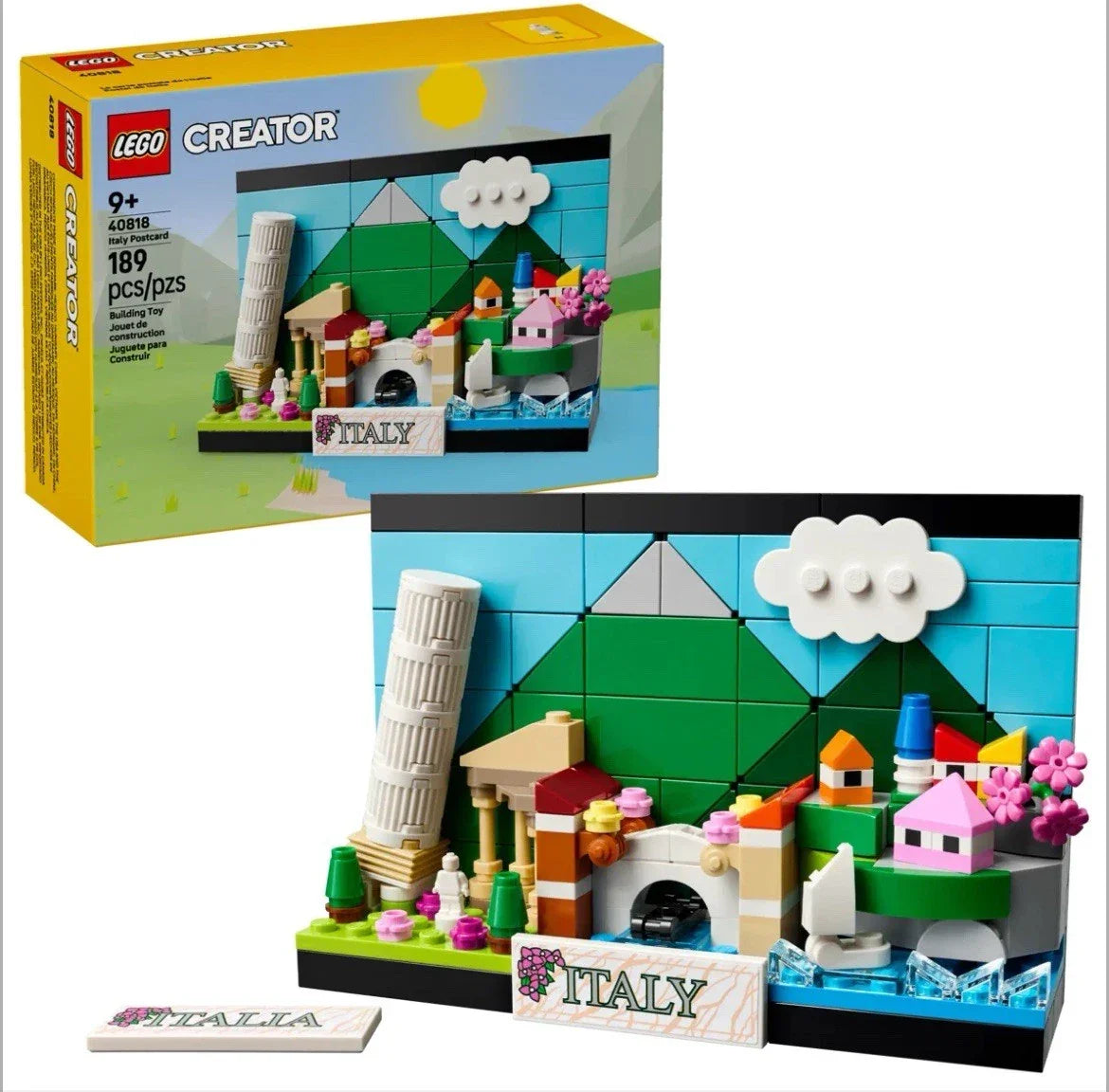 LEGO Creator 40818 Italy Postcard 3D Buildable Souvenir with Iconic Italian Landmarks (189 Pieces)