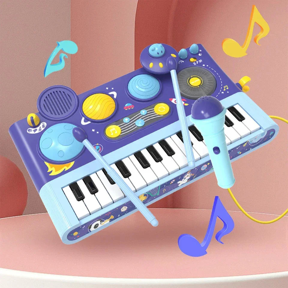 Early Learning Piano Keyboard Toy Infant Toys – Electronic Music Set with Microphone, Lights & Educational Modes for Kids & Toddlers - Jaiman Toys