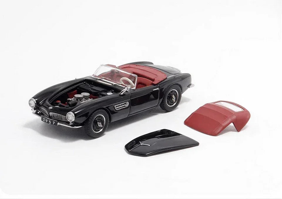 GFCC 1:64 BMW 1957 -507 Soft Top Roadster Convertible Classic Model Diecast Collect Car-Black - Jaiman Toys