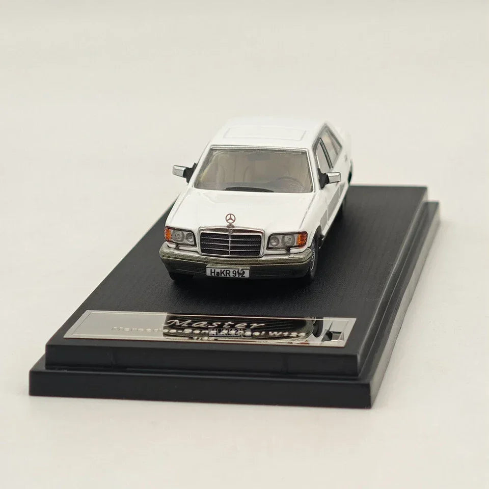 MERCEDES BENZ 560SEL W126 White 1/64 Diecast Car 6Gen Edition MODEL BY MASTER - Jaiman Toys