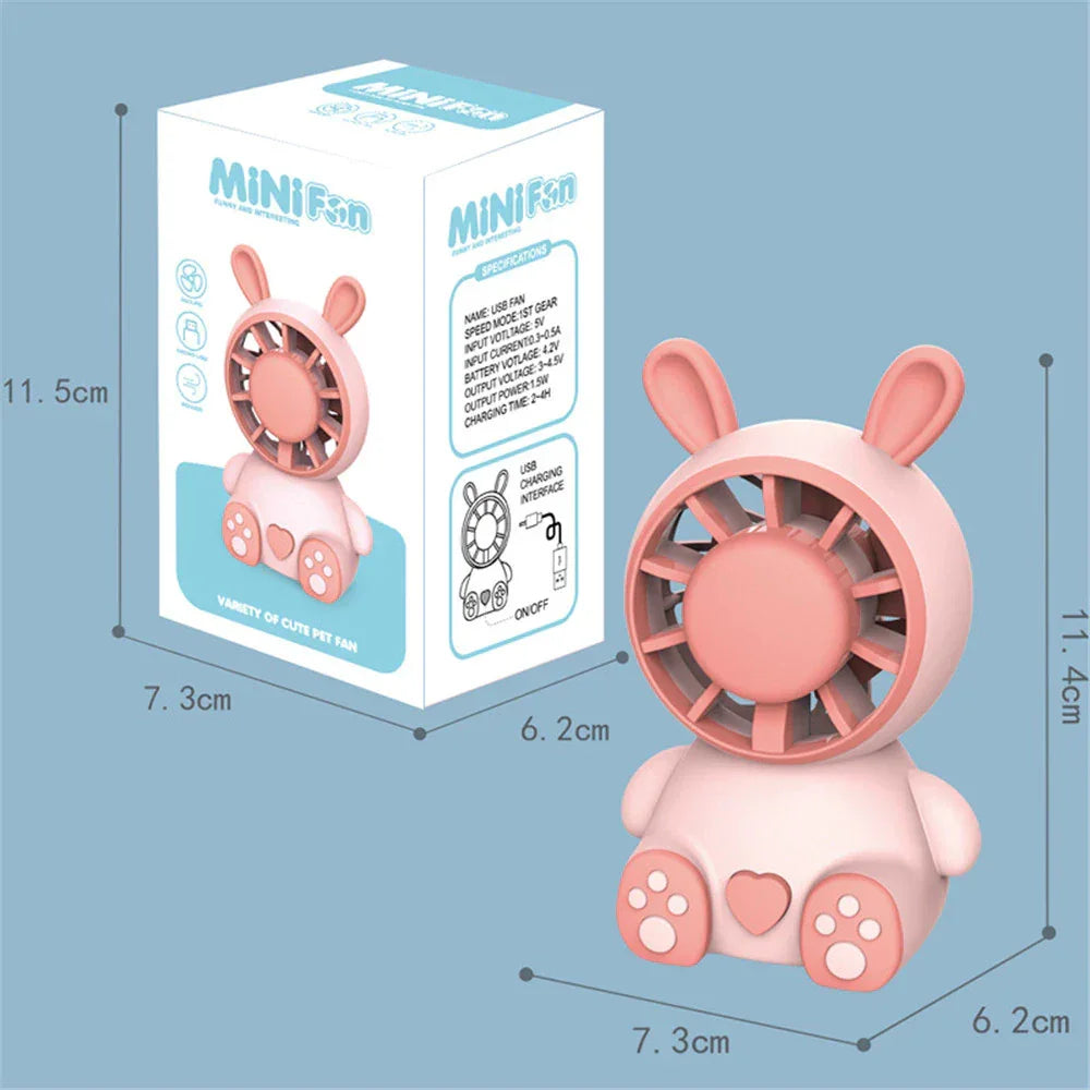 Panda Fan Style Usb Rechargeable Battery Operated Lightweight Mini Portable Fan - Jaiman Toys