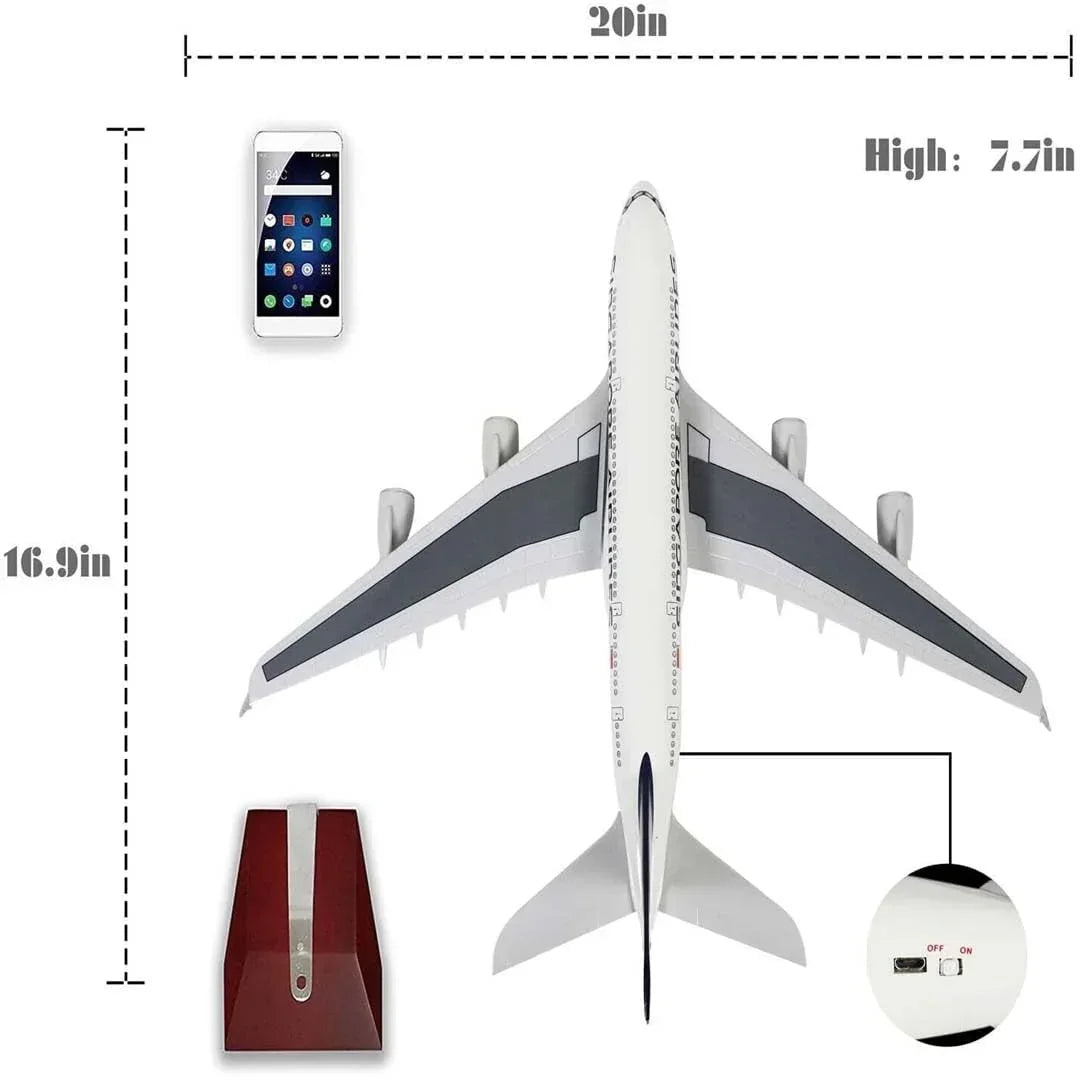 Singapore Airlines A380 |9V SPD Aircraft LED Lit - Diecast Airplane 1/130 Plane Model Replica Toy Decor - 46 cm - Jaiman Toys