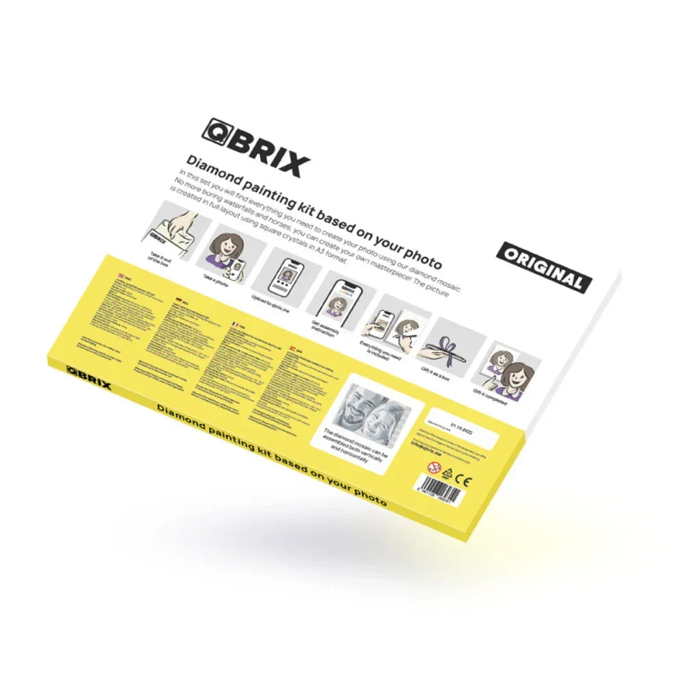 QBRIX A3 Original Diamond Painting Kit | Custom Photo Mosaic, 32,000 Crystals | Ages 14+