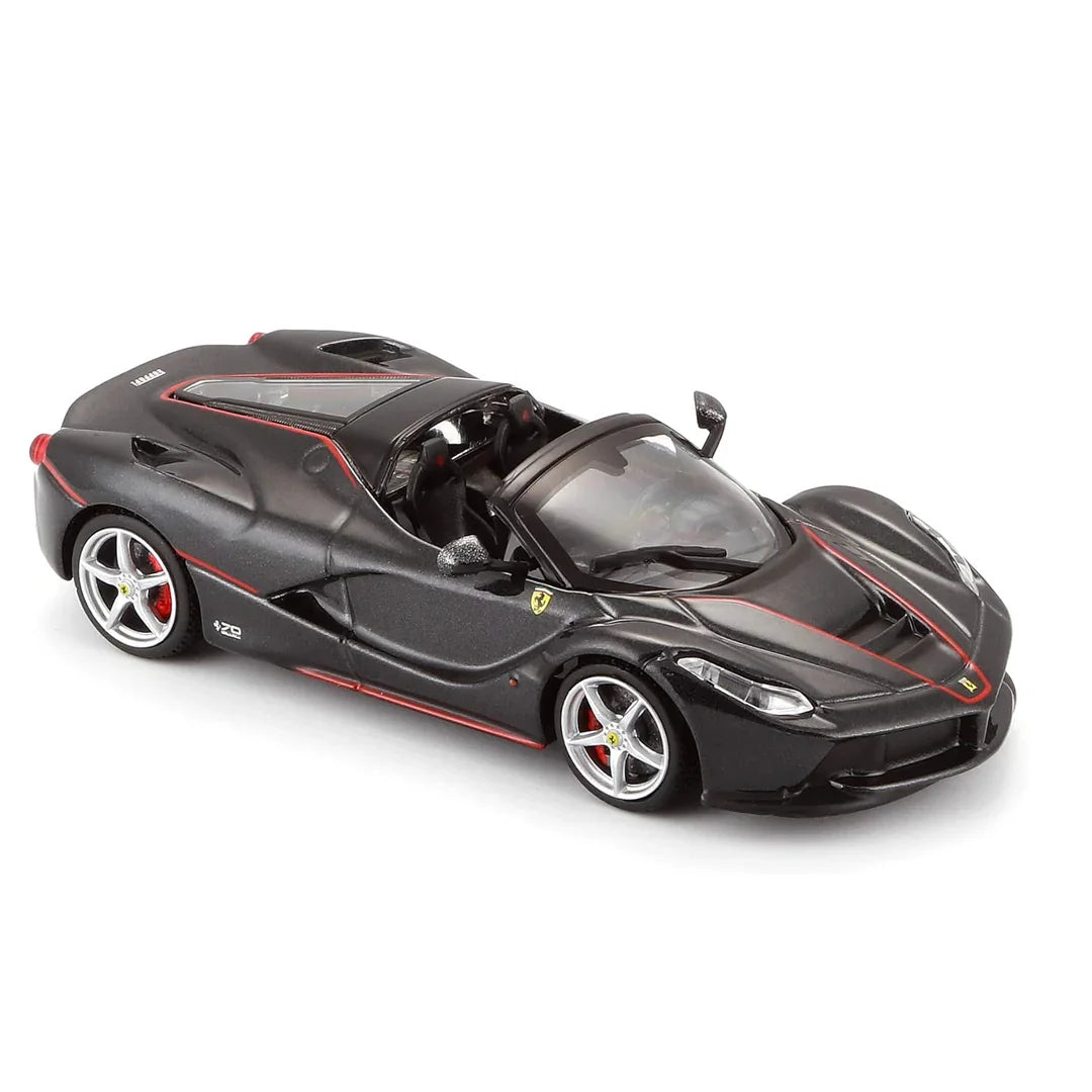 Bburago - 1/43 Scale Model La Ferrari aperta- Signature Series Sports Car Model (Black) Age 14+ - Jaiman Toys