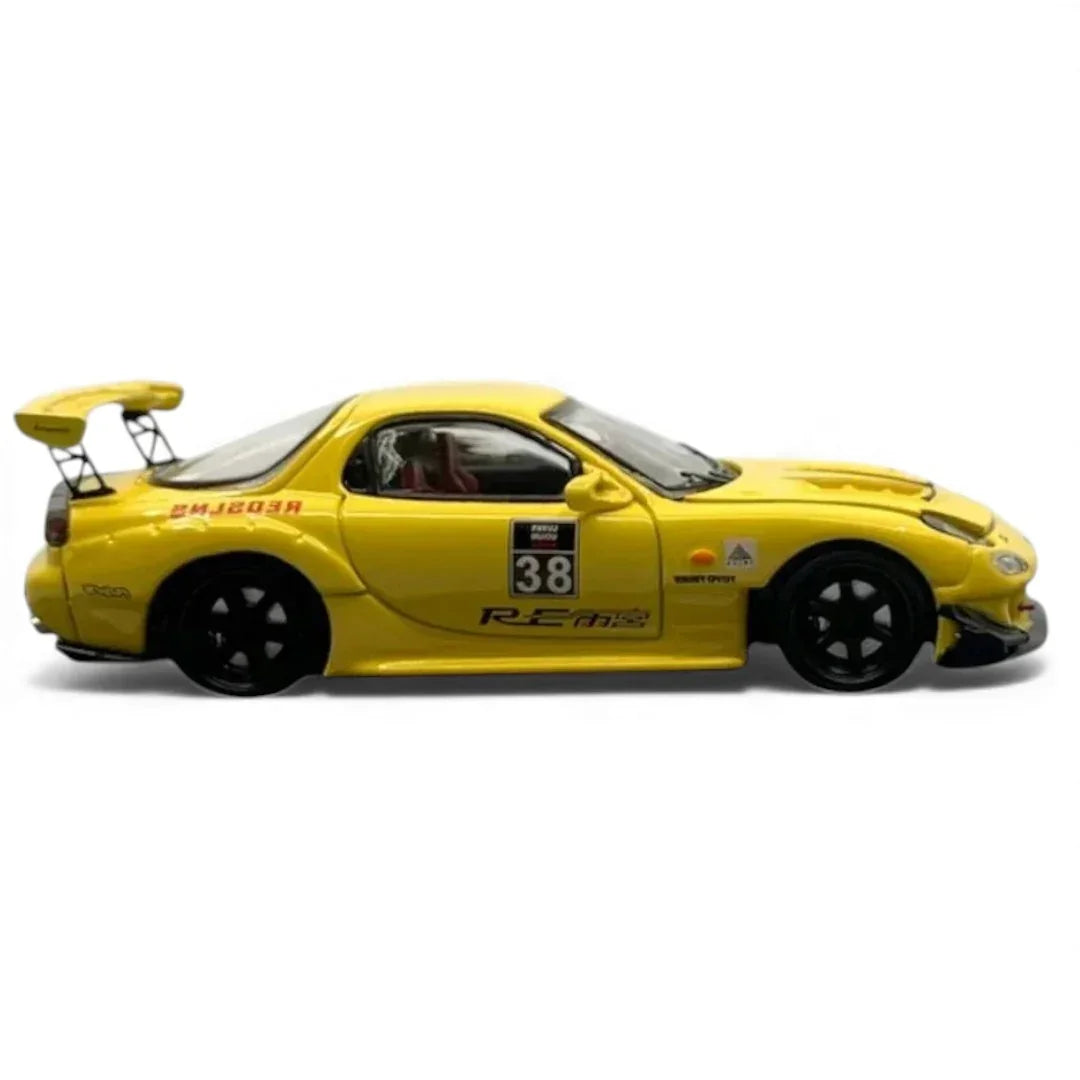 BSC - 1:64 -Mazda RX7 #38 -Yellow Diecast Car Model