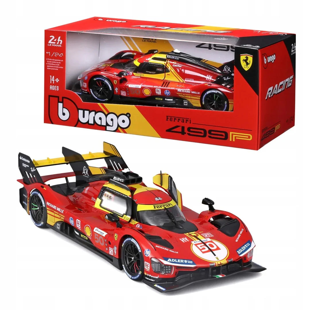 Bburago 1:24 Ferrari 499P Racing Model – Official Ferrari Hypercar Replica