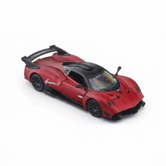 RMZ City Pagani Huayra R Die-Cast Model Car – Metallic Red Collectible Racing Supercar with Opening Doors, Pull Back Action