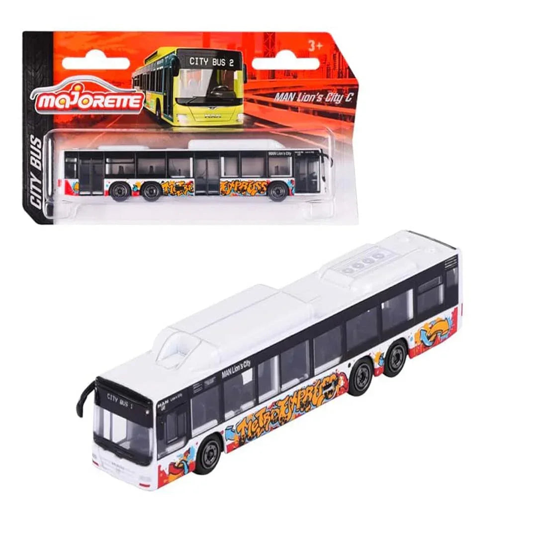 Majorette City Bus Toy – Single Pack Freewheel Bus with Metal Suspension (13 cm) - Jaiman Toys