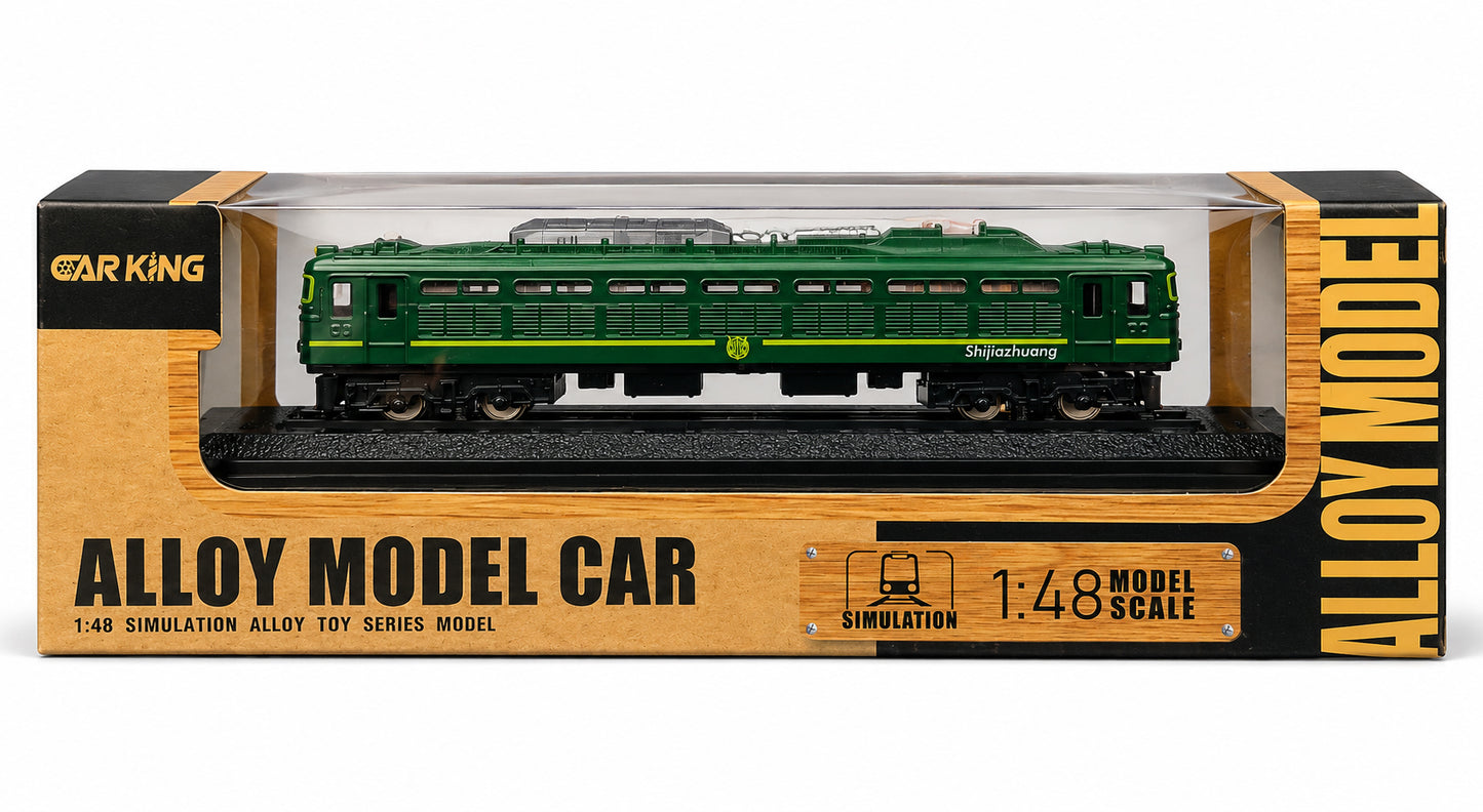 Alloy Electric Toy Train Green | Realistic Metal Locomotive Toy with Display Box