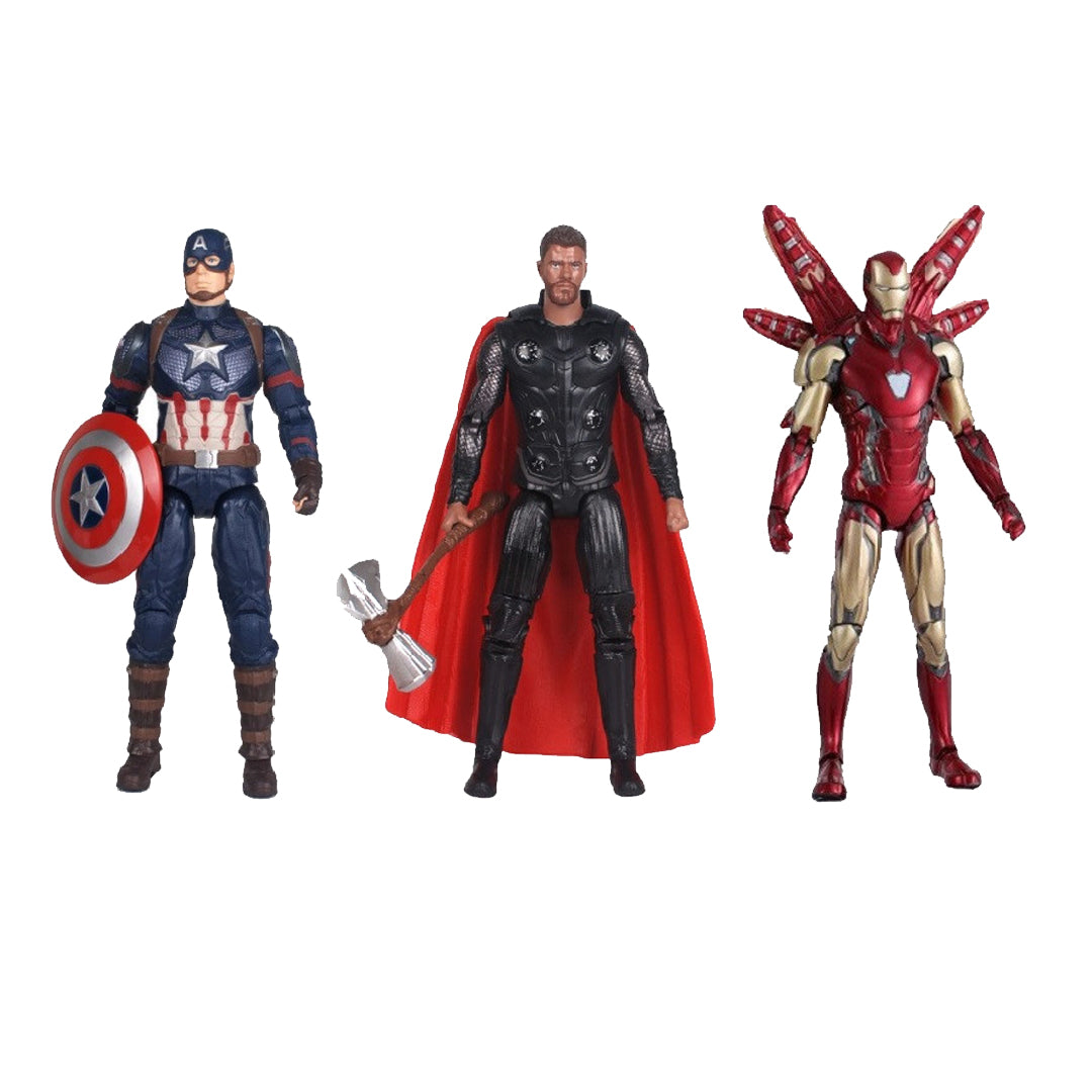 Marvel Avengers Endgame Action Figure Set – Iron Man, Captain America & Thor Collectible Figures