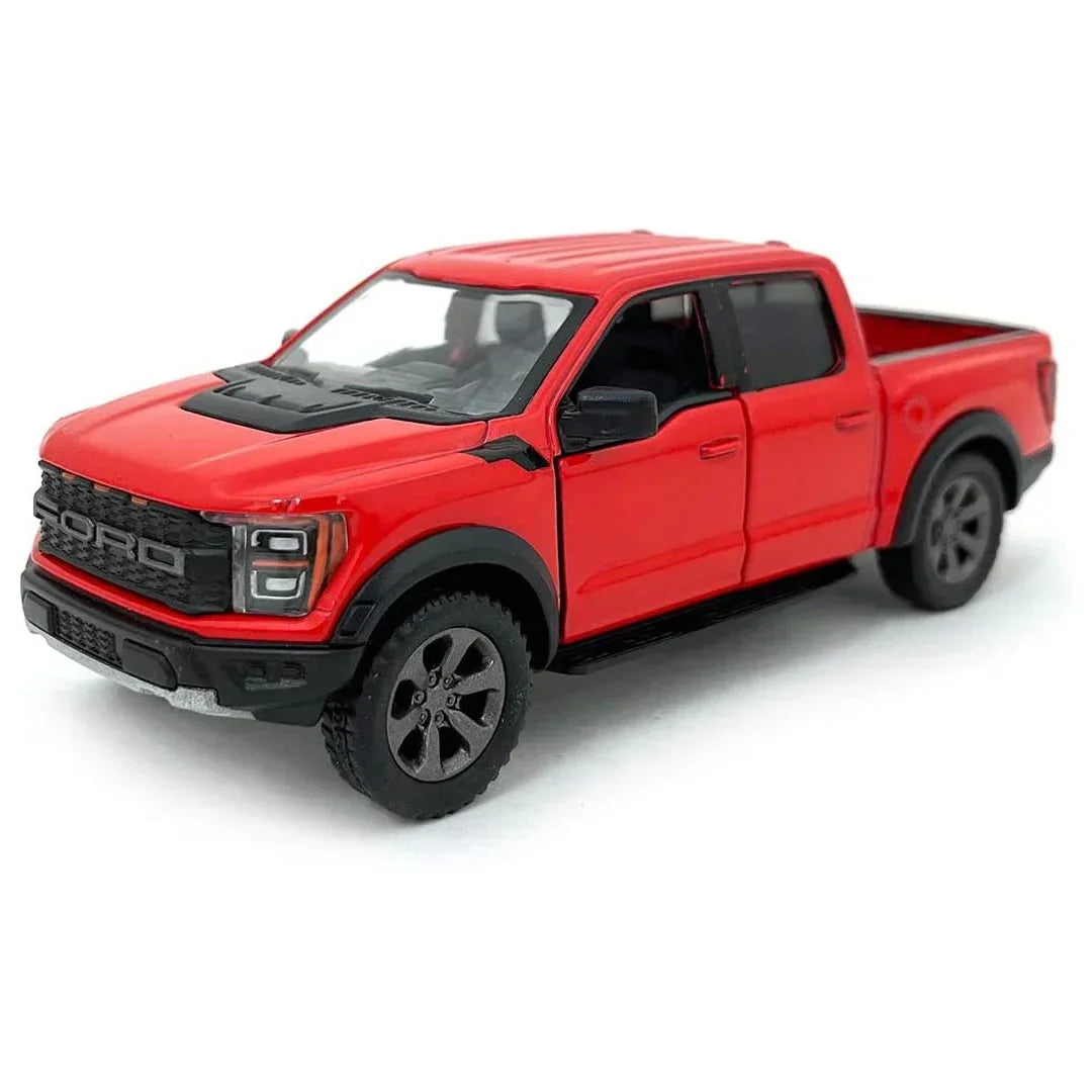 KiNSMART KT5436W 2022 Ford F-150 Raptor – 5" 1:46 Scale Die-Cast Model Toy Truck - Red - Jaiman Toys