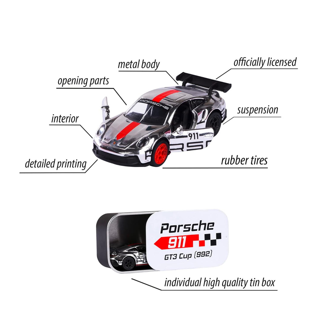 Majorette Porsche Edition Die-Cast Cars Set of 6 | Premium 1:64 Scale Licensed Models | Ages 3+
