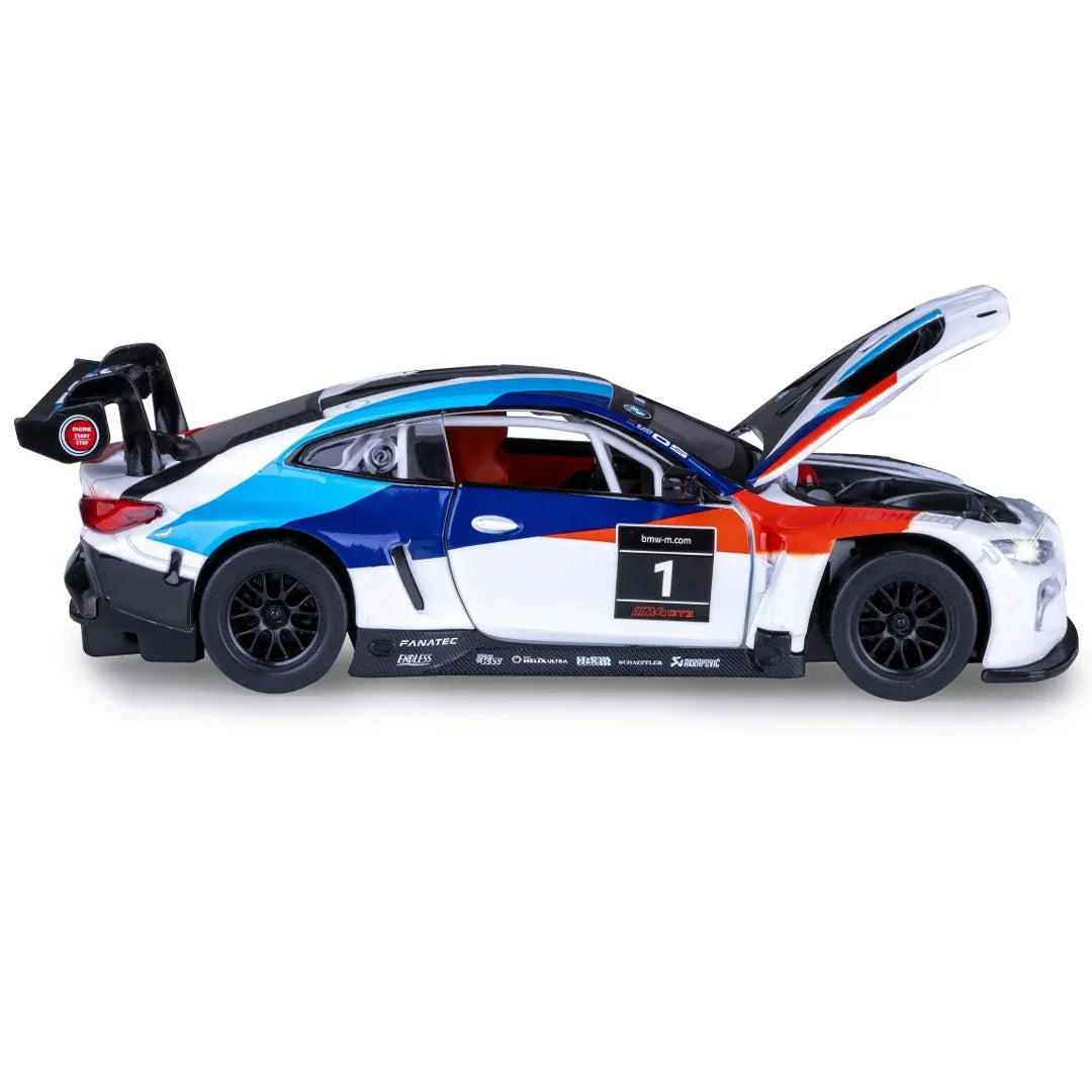MSZ 1:32 BMW M4 GT3 Die-Cast Model Car-White with Pullback -68715A