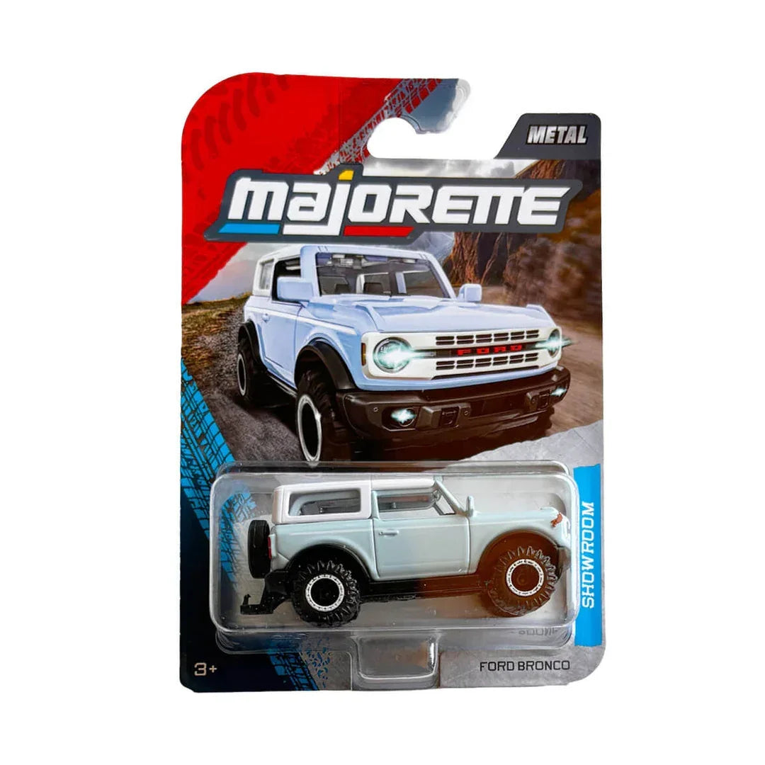 Majorette Showroom Ford Bronco Die-Cast SUV – White | 1:64 Scale | Moving Parts | Metal