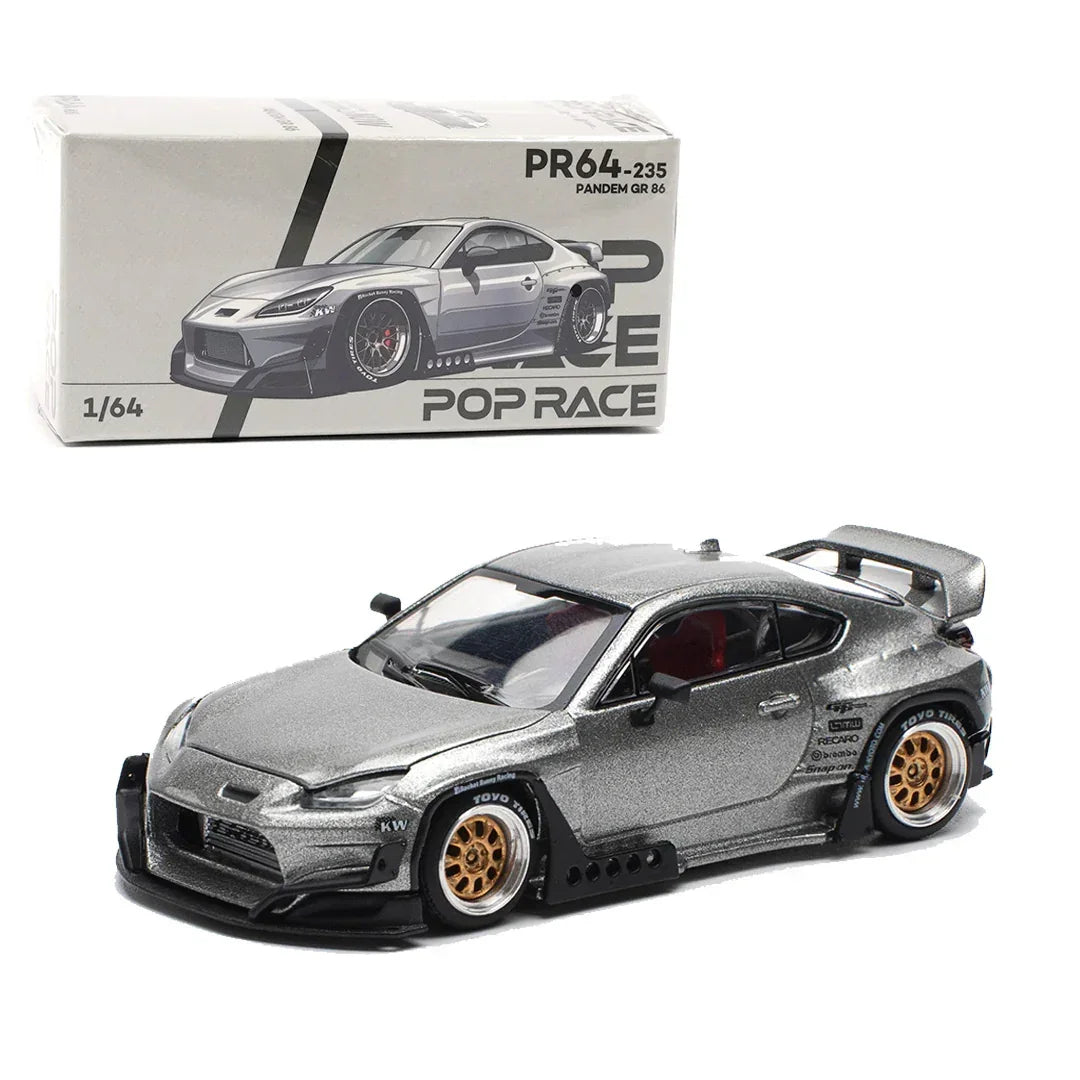 POP Race 1:64 PANDEM GR86 Silver – Diecast Model Car – Jaiman Toys