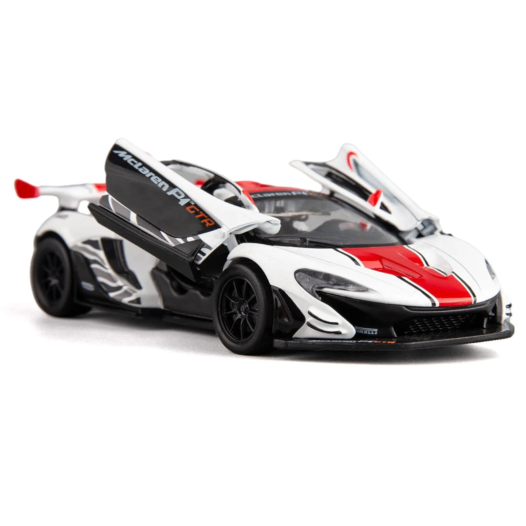 MSZ McLaren P1 Die-Cast Model Car 1:32 Scale with Pullback, Light & Sound