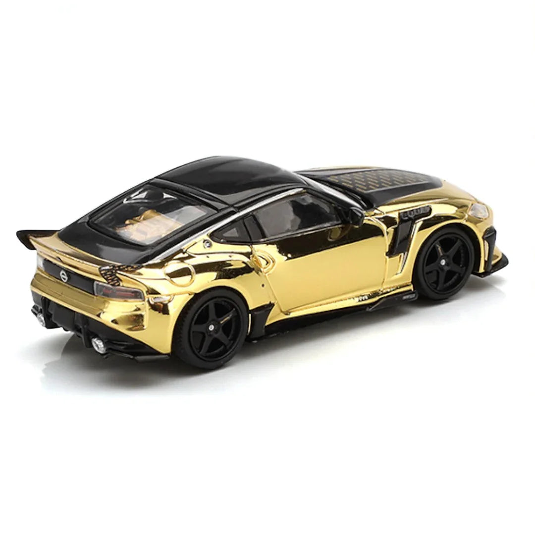 Mini GT 1:64 Jaguar C-X75 Black + NISSAN Z VEILSIDE FFZ400 GOLD CHROME Diecast Scale Model Car