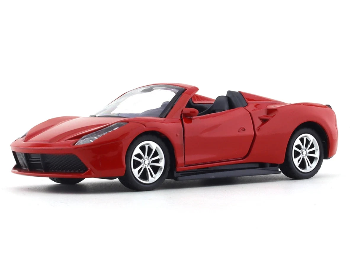 Road Burner 1:36 Red Die-Cast Sports Car with Pull-Back Action & Opening Doors