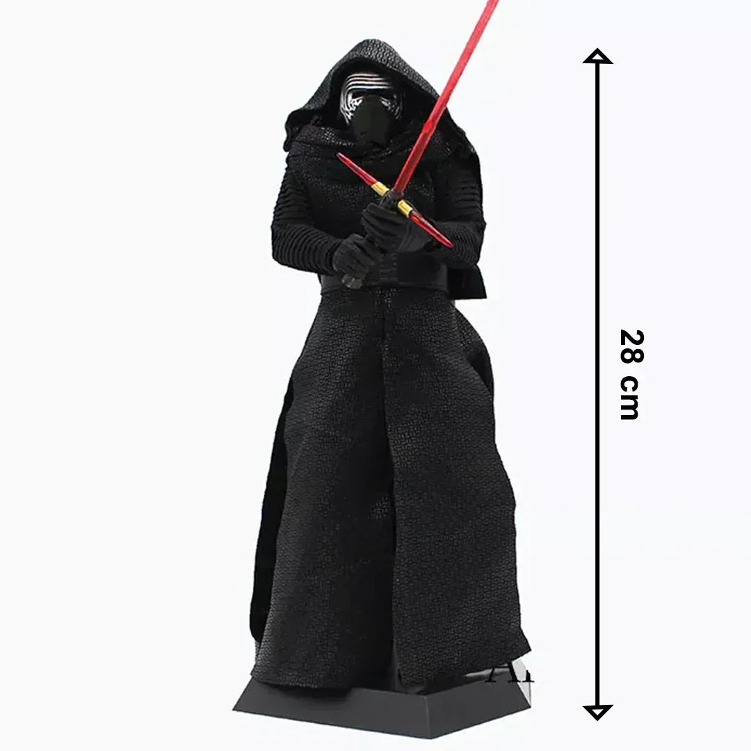 28 cm action figure in black cloak with red lightsaber, collectible toy display