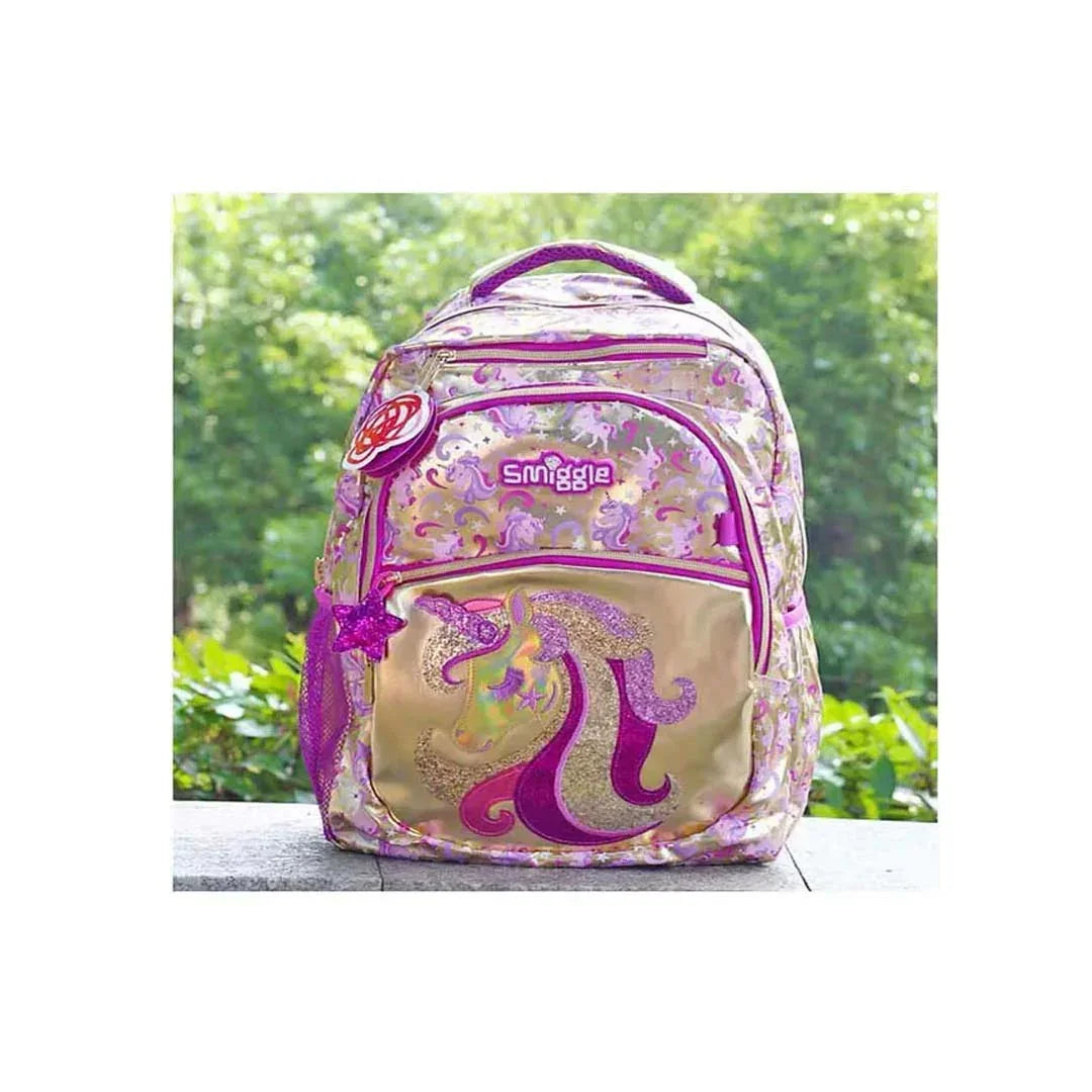 Smiggle School Bags Gold Unicorn School Backpack β Magical & Stylish for Girls - Jaiman Toys