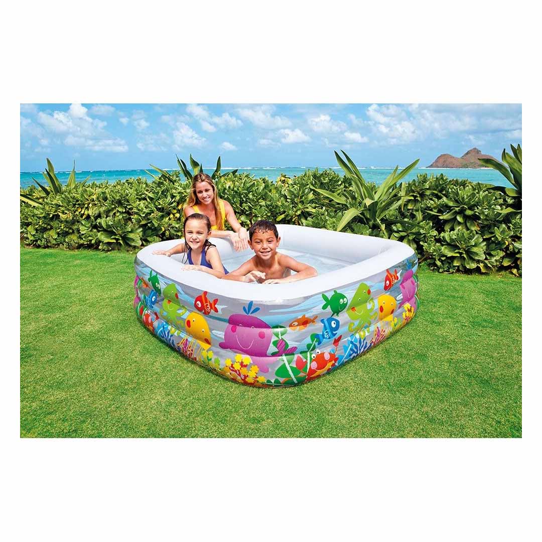 Intex 57471 Swim Center Clear View Aquarium Inflatable Swimming Pool 62.5" x 62.5" x 19.5" β Kids & Family Outdoor Garden Pool