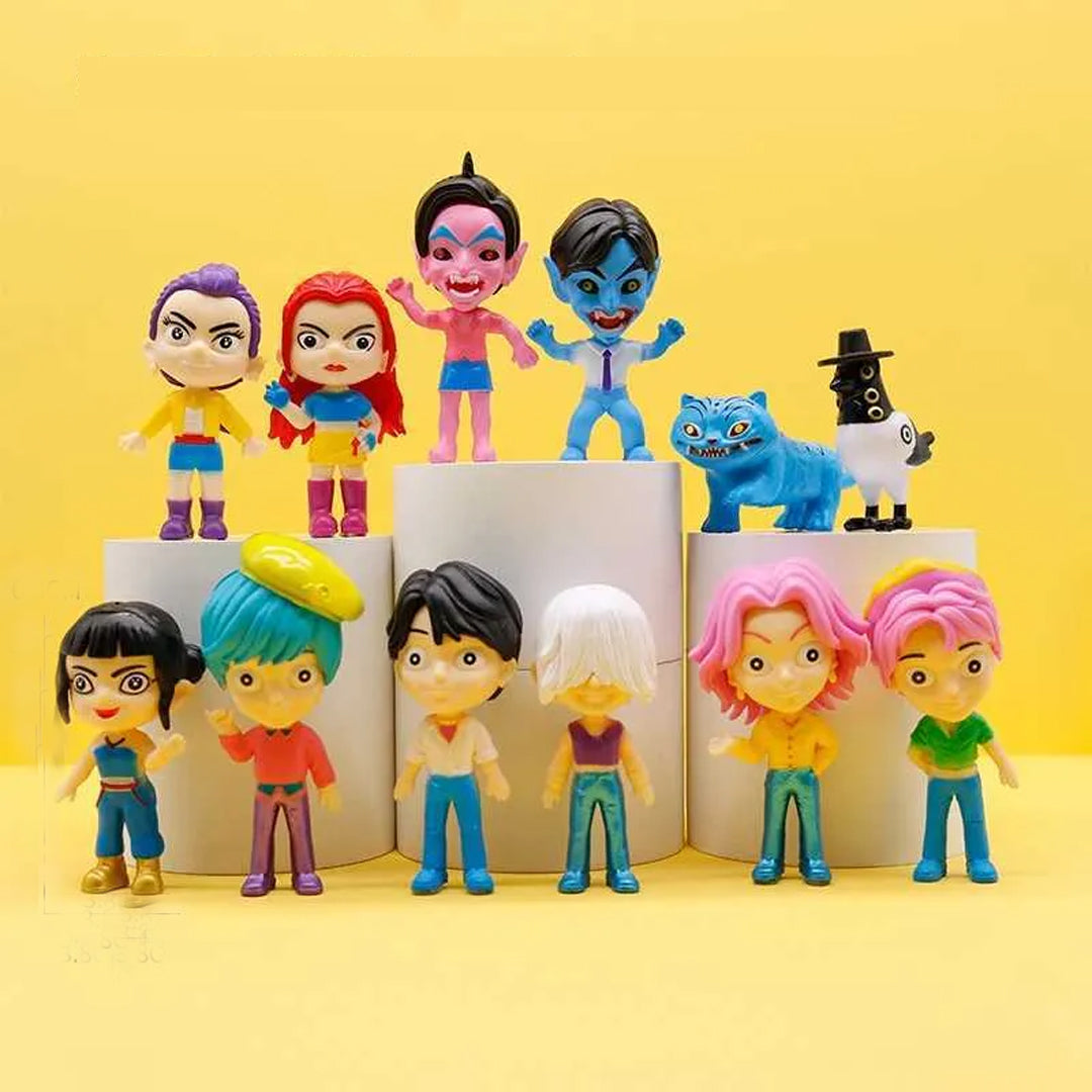 K-Pop Demon Hunters Mini Figures Set | 12-Piece Warrior & Demon Dolls | 10 cm Collectibles