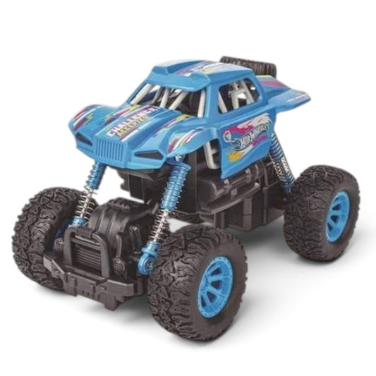 Hot Wheels 1:32 Scale Desert Fighter Off-Road 4x4 Truck with Spring Suspension, Oversized Rubber Tyres & Roll-Cage Design for Kids Ages 3+ – Blue