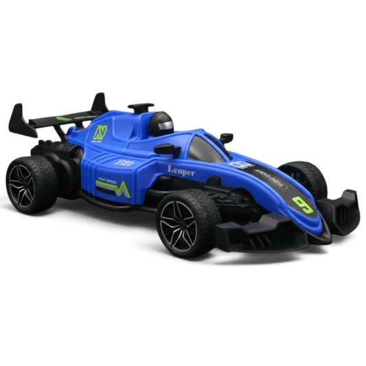 Joy Junction 1:16 Scale Raider 1971 Formula Racing Remote Control Car with Rubber Tyres & Handheld Controller for Kids – Blue