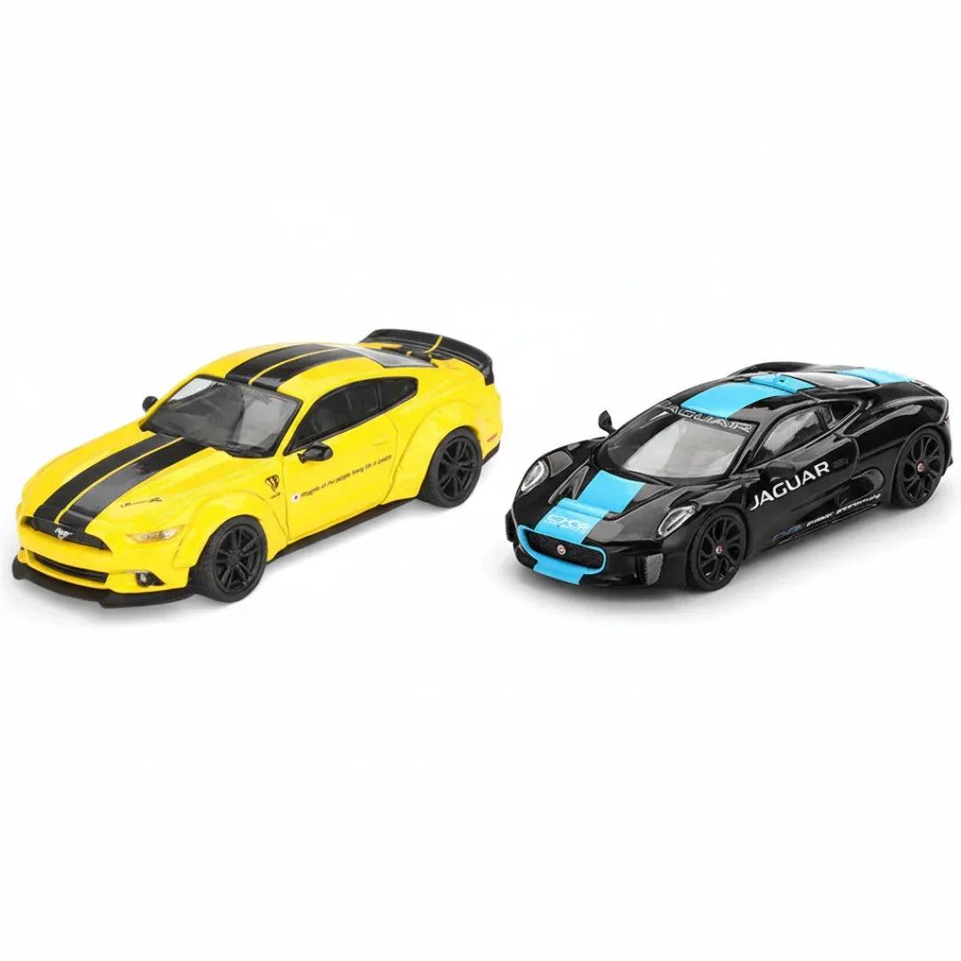 Mini GT LB-WORKS Ford Mustang – Triple Yellow MGT01077-BL+Jaguar C