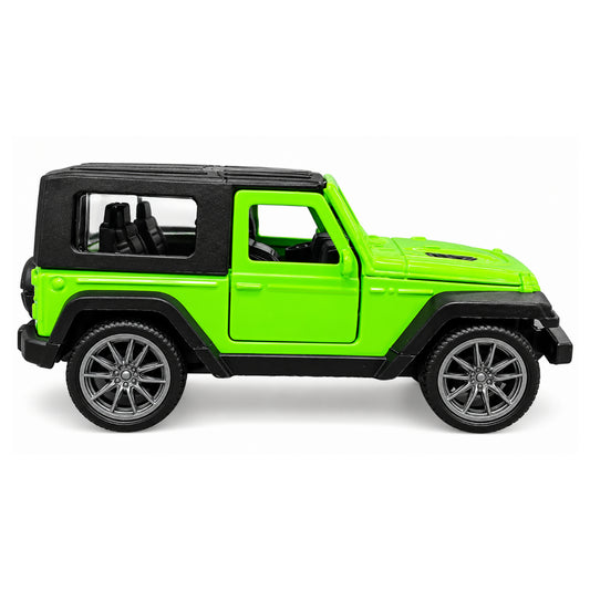 Road Burner Metal Racers Die-Cast Metal SUV Toy Car – Green Off-Road Jeep Style Model with Pull Back Action, Openable Doors & Realistic Detailing | Toy Vehicle for Kids Ages 3+