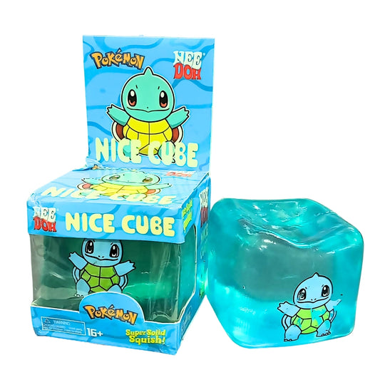 NeeDoh Pokémon Squirtle Nice Cube Super Solid Squish Sensory Fidget Toy | Satisfying Stress Relief & Squeeze Toy for Teens & Adults | Pokémon Collectible Gift