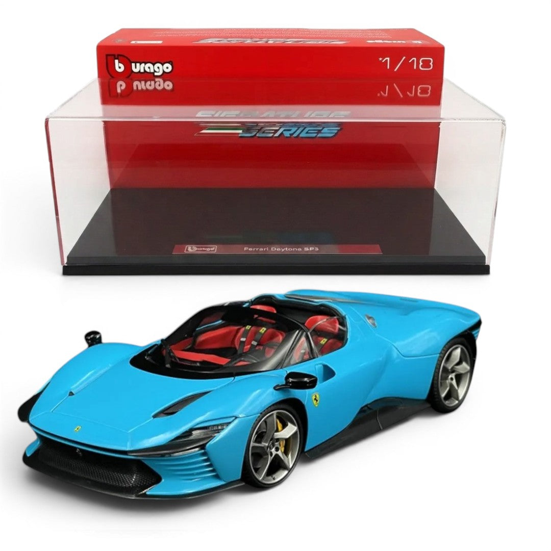 Bburago 1:18 Ferrari Daytona SP3 Blue Die-Cast Model Car