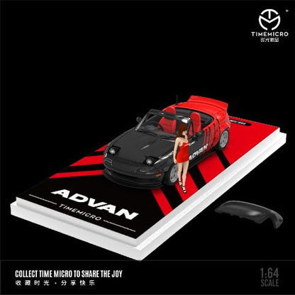 Time Micro Mazda MX-5 ADVAN Figure Edition 1:64 Scale Diecast Model Car | Premium Metal Collector Car | Collector Figure Included | Limited Edition | 14+