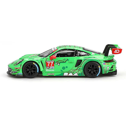 Mini GT 1:64 Porsche 911 GT3 R #77 – 2024 IMSA Daytona 24H GTD Pro 2nd Place Diecast Model - Jaiman Toys
