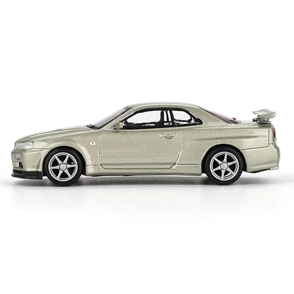 Mini GT 1:64 Nissan Skyline GT-R (R34) V-Spec II Nur Millennium Jade Diecast Model Car