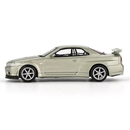 Mini GT 1:64 Nissan Skyline GT-R (R34) V-Spec II Nur Millennium Jade Diecast Model Car